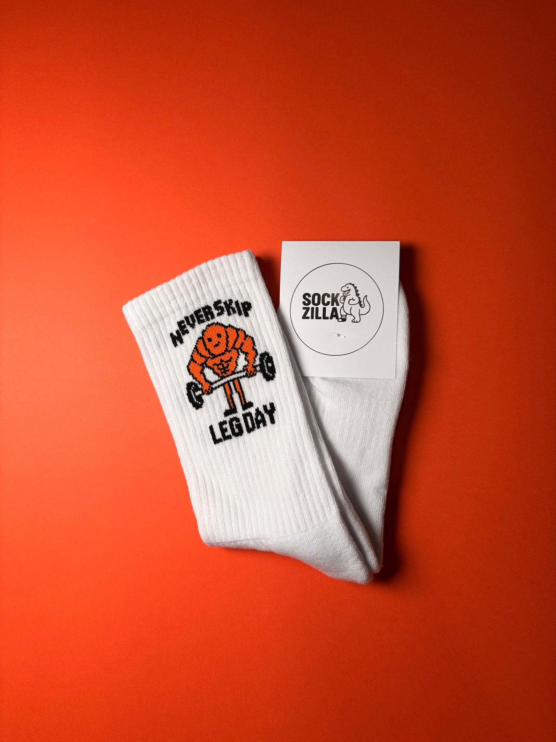 Never Skip Leg Day Gym Socks – Funny Workout Socks | SockZilla